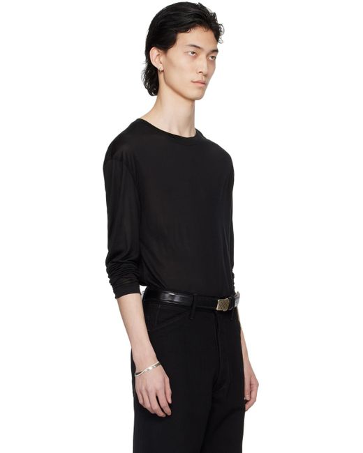 Lemaire Black Soft Long Sleeve T-shirt for men