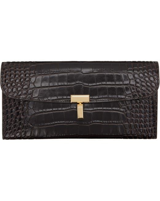 toteme★T-Lock croco-embossed wallet black croco-embossed toteme★T-Lock black wallet