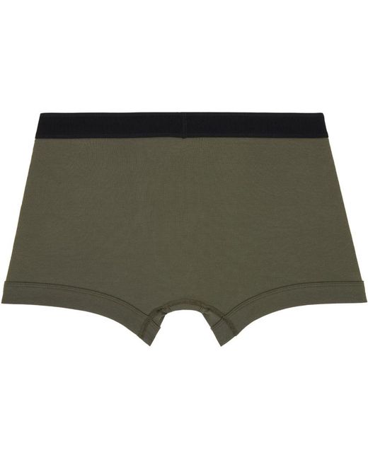 Tom Ford Green Khaki Classic Fit Boxer Briefs for men