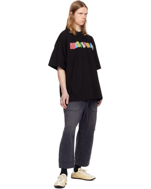 メンズ MASTERMIND WORLD ブラック オーバーサイズ マルチカラーロゴ Tシャツ Black
