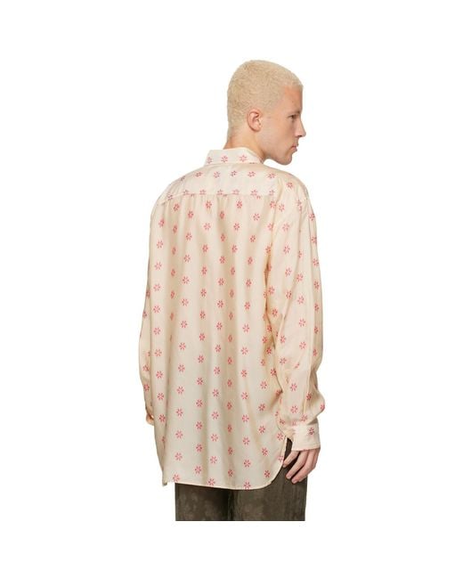 Dries Van Noten Natural Off- Loose Jacquard Shirt for men