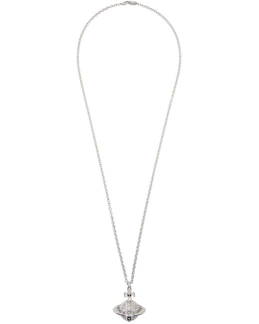 Vivienne Westwood Black Silver Mayfair Large Orb Pendant Necklace for men