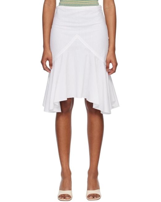 GIMAGUAS White Cariño Midi Skirt