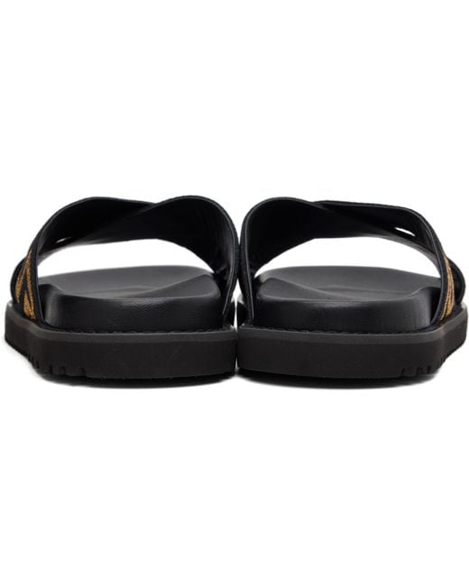 Versace Black Jacquard Nappa Sandals for men