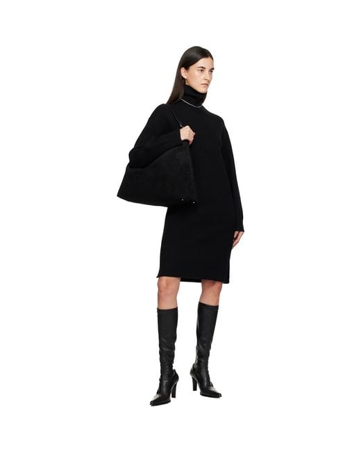 Totême Black Broad Turtleneck Minidress