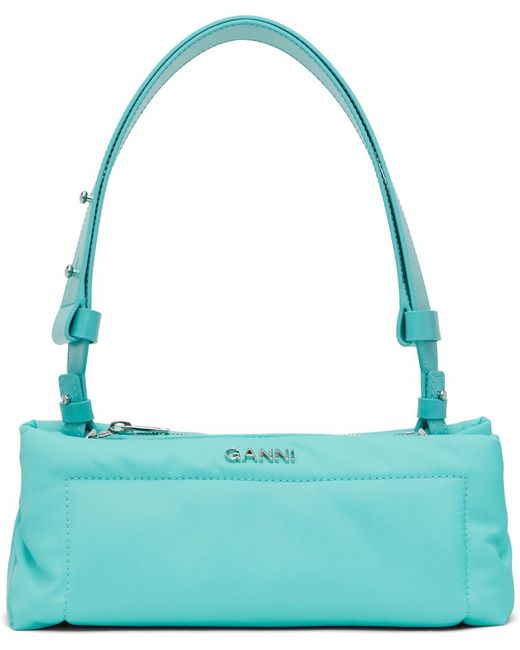 Ganni Blue Mini Pillow Baguette Bag