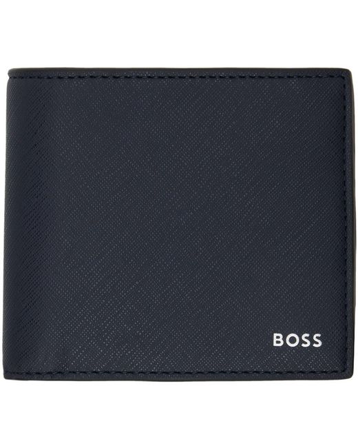 Portefeuille bleu marine à logo Boss pour homme en coloris Blue