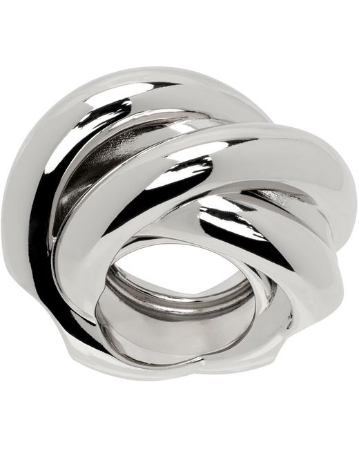 Balenciaga Metallic Silver Saturne Ring
