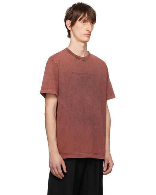 Alexander Wang Red Burgundy Embossed T-shirt for men