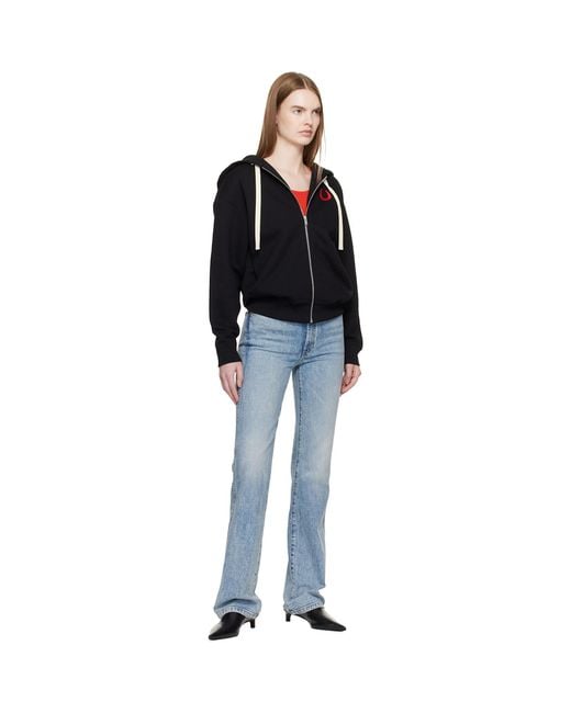 Jil Sander Black Cotton Terry Zip-Up Hoodie