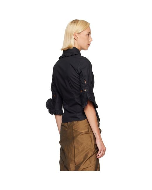 Vivienne Westwood Black S/S Toulouse Frill Shirt