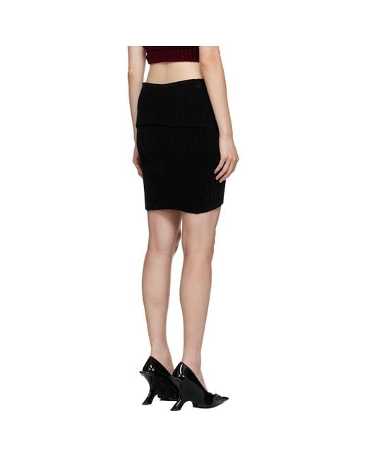 OTTOLINGER Black Lace-Up Mini Skirt