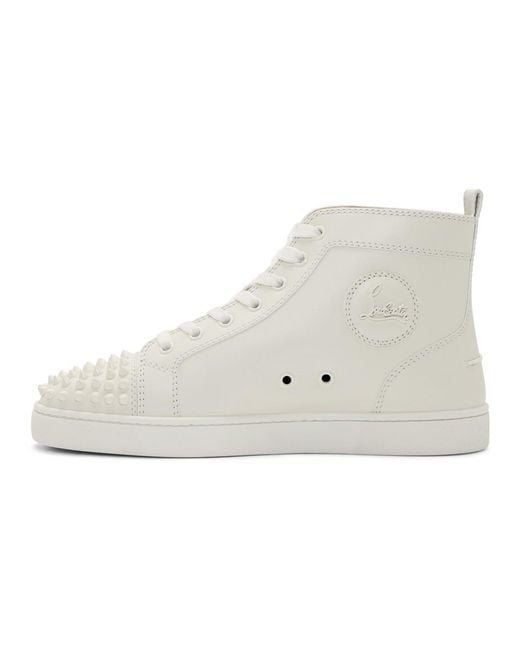 Lyst - Christian Louboutin White Lou Spikes High-top Sneakers in White ...