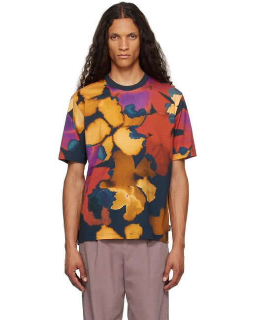 PS by Paul Smith Orange Multicolor Printed T-shirt for men