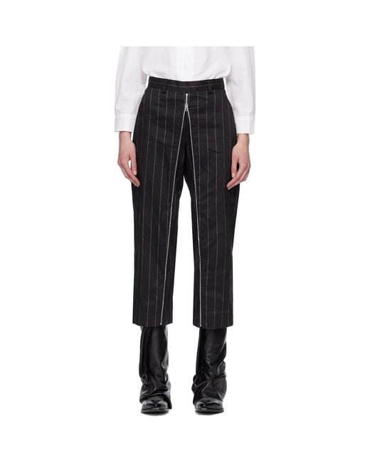 R13 Black Front Zip Trousers