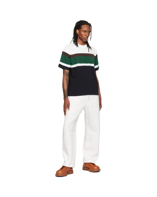 Sacai Green Chusen-Dyed Cotton Jersey T-Shirt for men