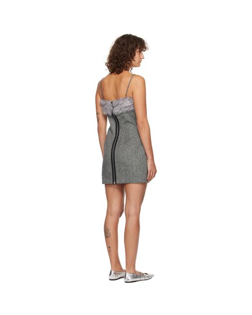 MSGM Black Fleece Trim Minidress