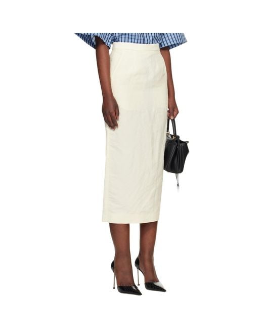 Willy Chavarria White Off- Tubo Midi Skirt
