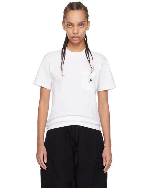 T-shirt blanc à poche Carhartt en coloris Black