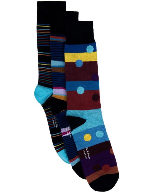 Paul Smith Three-pack Blue Socks for men
