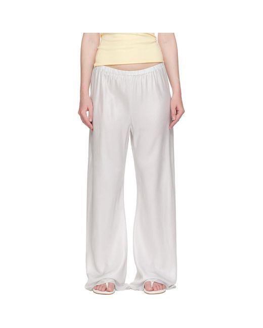 SILK LAUNDRY White Bias Cut Lounge Pants