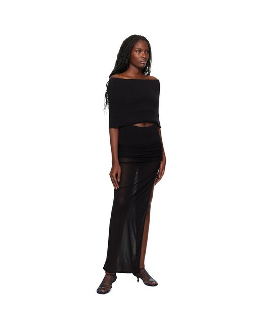 Christopher Esber Black Slashed Knit Shawl Top