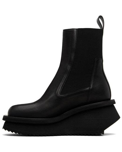 Rick Owens Black Temple Low Factory Beatle Chelsea Boots for men
