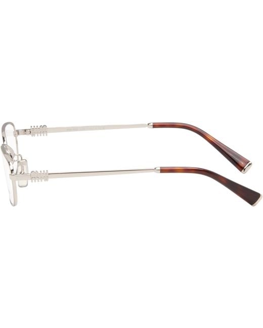 Miu Miu Metallic Rectangular Glasses