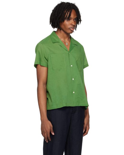 Bode Green Boxy Shirt for men