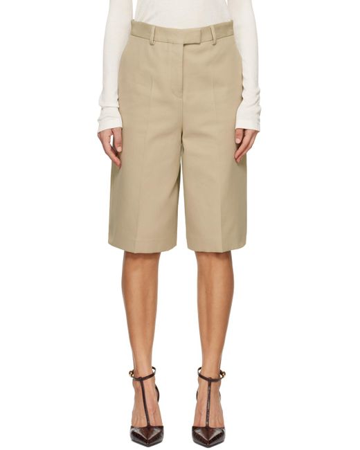 Ferragamo Natural Beige Four-pocket Shorts