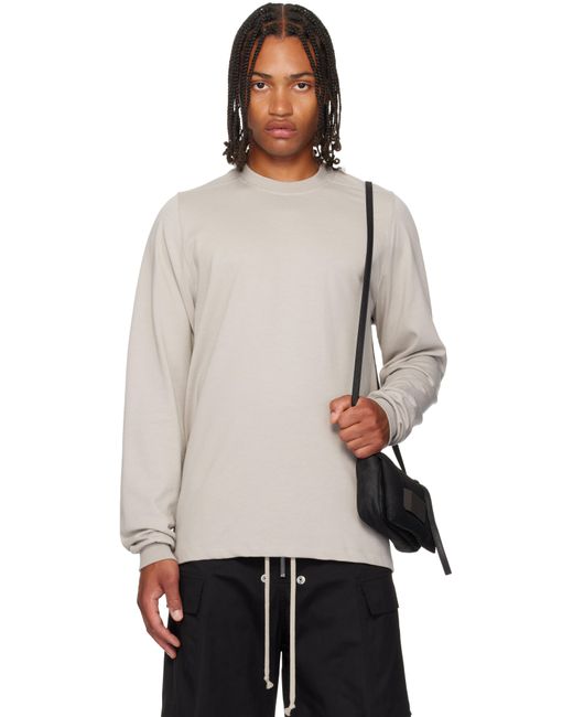 Rick Owens Black Off- Concordians Short Crewneck Ls T-Shirt for men