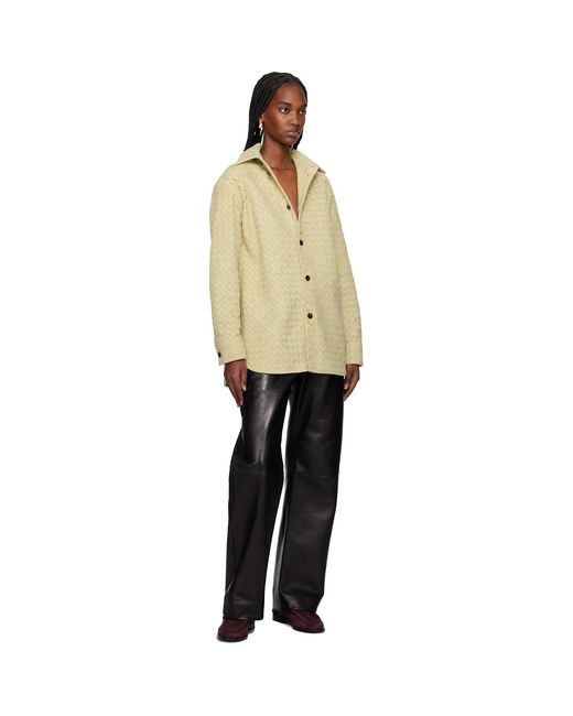 Bottega Veneta Natural Intrecciato Relaxed Leather Shirt