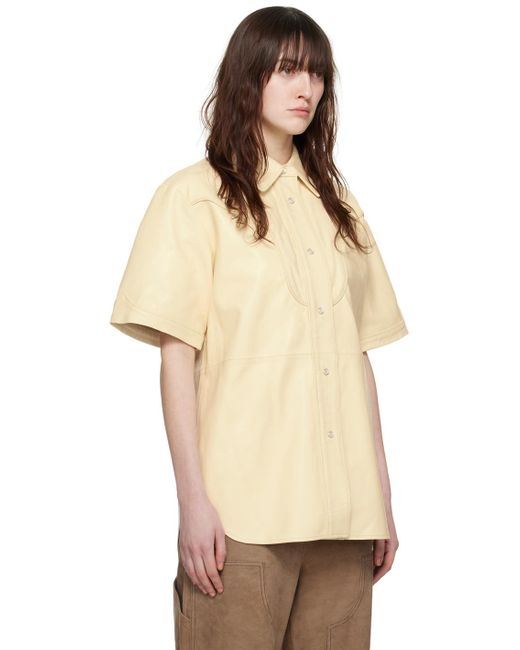 Stand Studio Natural Off-white Saloon Leather Shirt