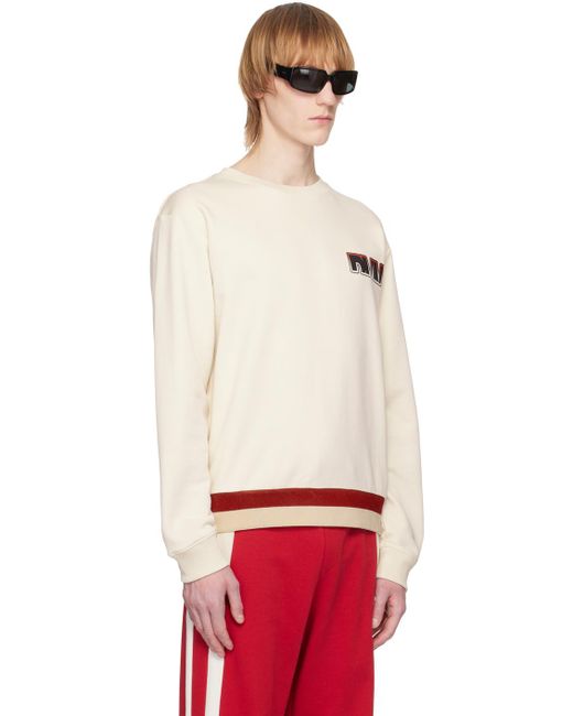 Dries Van Noten Red Off-white Appliqué Sweatshirt for men