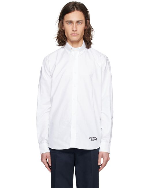 Chemise blanche à logo calligraphié Maison Kitsuné pour homme en coloris White