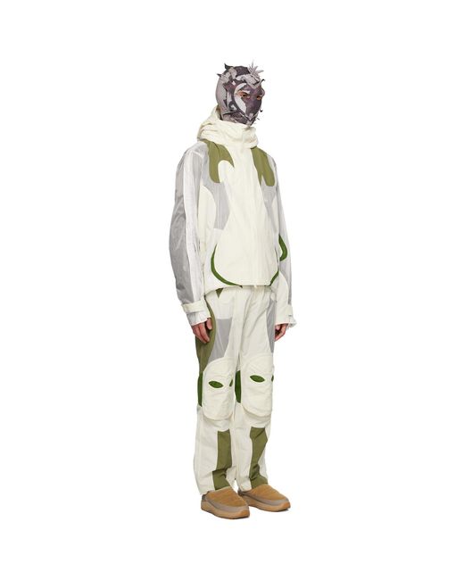 Kusikohc White Off- Paneled Jacket for men