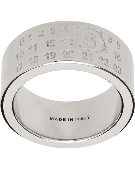 MM6 by Maison Margiela Metallic Numeric Minimal Signature Ring