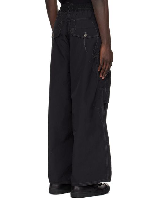 Nicolas Andreas Taralis Black Loose Thread Trousers for men