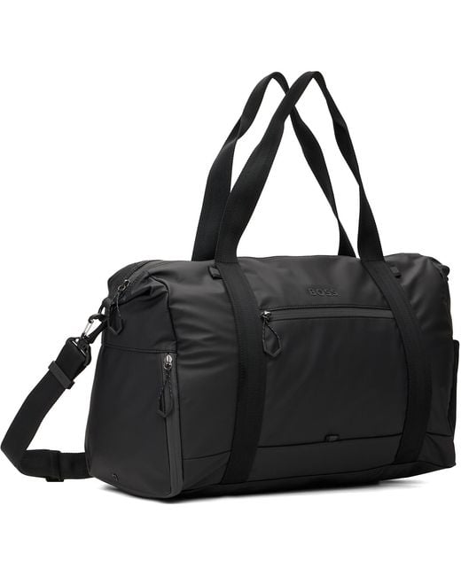Boss Black Reflective-Detail Duffle Bag for men