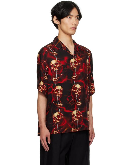 Chemise Noir Et Rouge À Motif De Crânes Édition 56 Tattoo Studio Wacko Maria pour homme en coloris Red