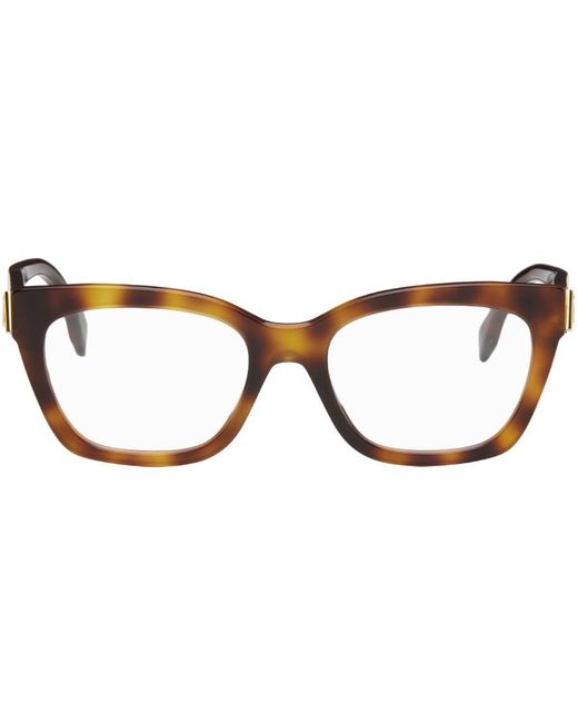 Fendi Black Tortoiseshell Square Glasses