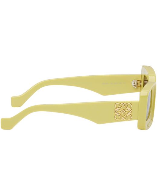 Loewe Black Yellow Rectangular Sunglasses for men