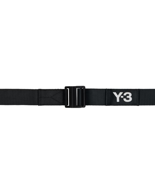 Y-3 Black Classic Logo Belt for men