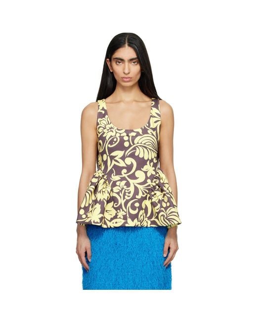 Dries Van Noten Blue Taupe & Open Blouse
