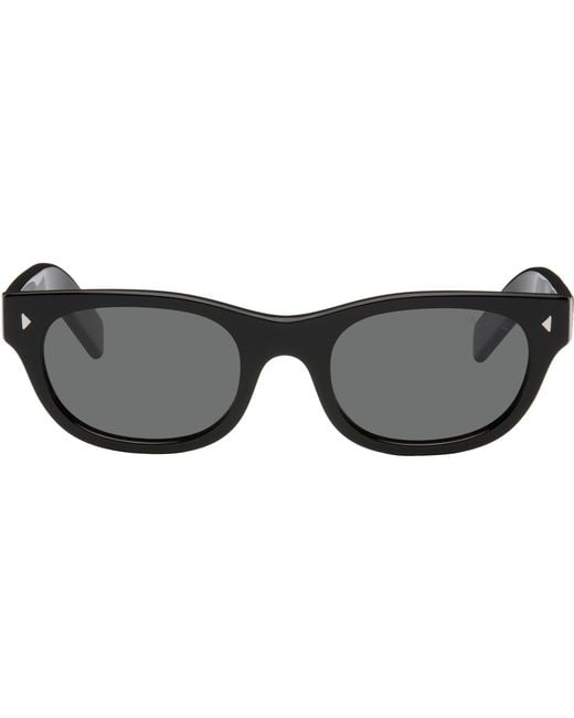 Prada Gray Oval Sunglasses for men