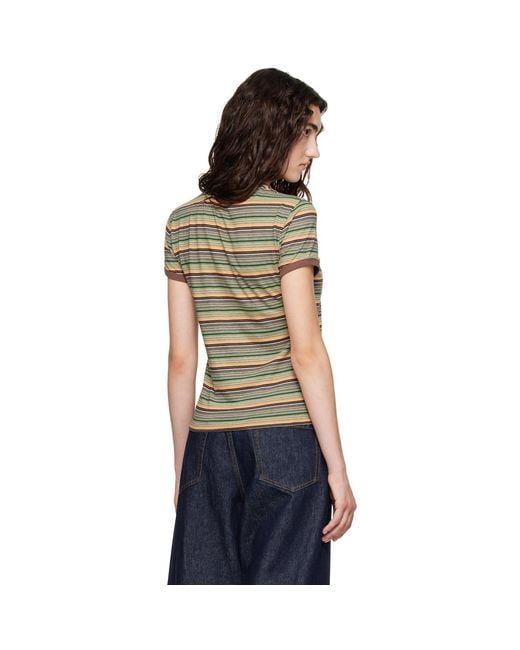 Marni Green Striped T-Shirt