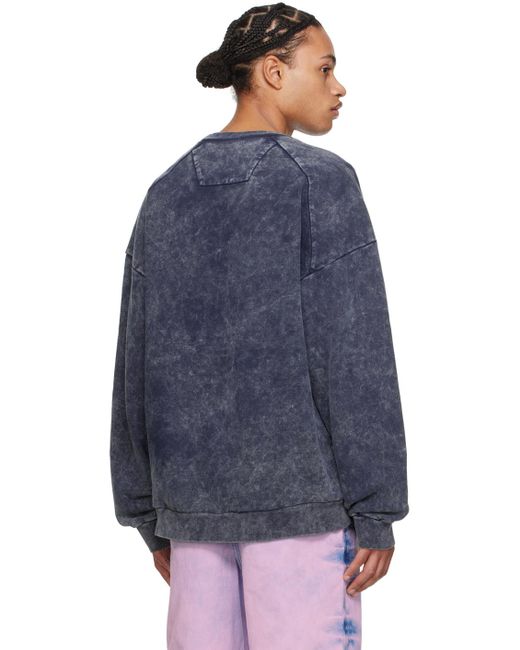 Juun.J Blue Garment-dyed Sweatshirt for men