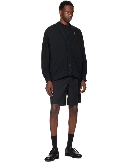 Undercover Black Layered Cardigan for men