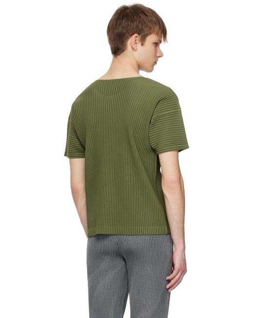 Homme Plissé Issey Miyake Green Homme Plissé Issey Miyake Khaki Monthly Color March T-shirt for men