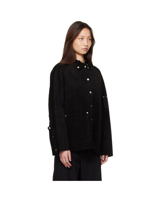 Studio Nicholson Black Dash Suede Jacket